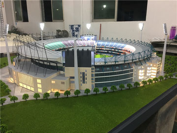 Ho estadio de Maquette de la escala con la luz, modelo miniatura del estadio de fútbol