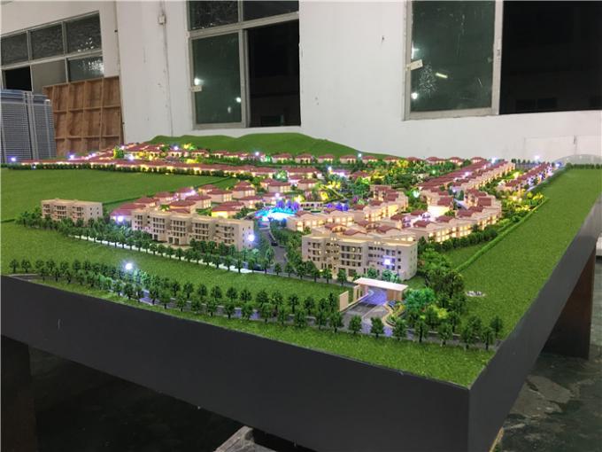 Llevado encendiendo las fuentes de modelado arquitectónicas, maqueta de la escala de las propiedades inmobiliarias